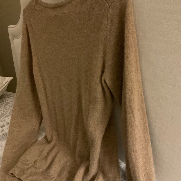 CASHMERE CLUB LUXURY PS tan sweater blouse crew neck long sleeve - Picture 5 of 9